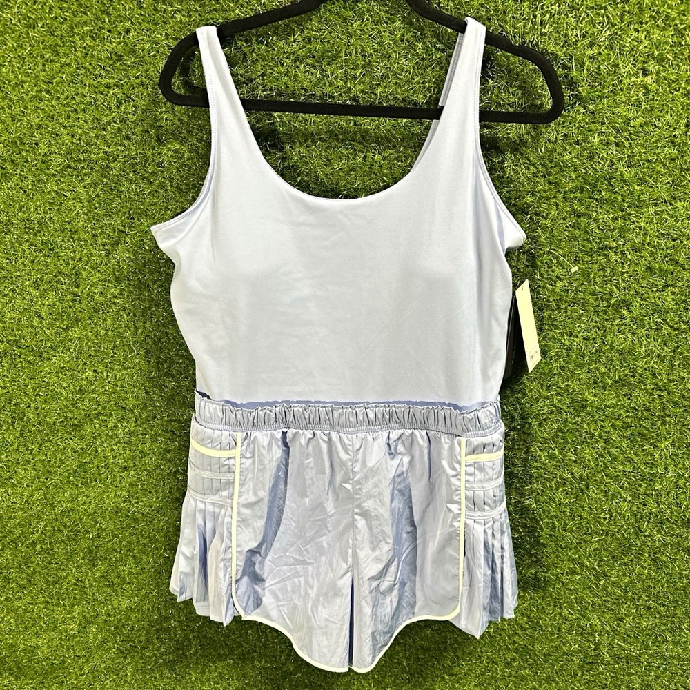 Yogalicious Lux Radiant 2-in-1 Zenya Romper Tank XL Lavender/White Stretch